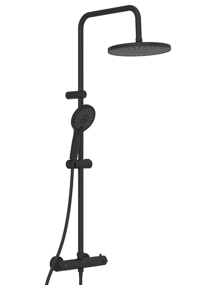 Schütte Badaccessoires<Thermostat-Überkopfbrause-Set ''Adria'' in Schwarz