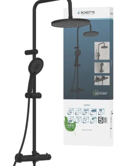 Schütte Badaccessoires<Thermostat-Überkopfbrause-Set ''Adria'' in Schwarz