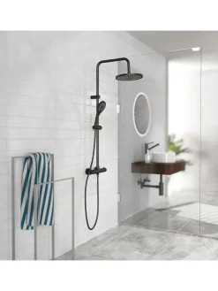 Schütte Badaccessoires<Thermostat-Überkopfbrause-Set ''Adria'' in Schwarz