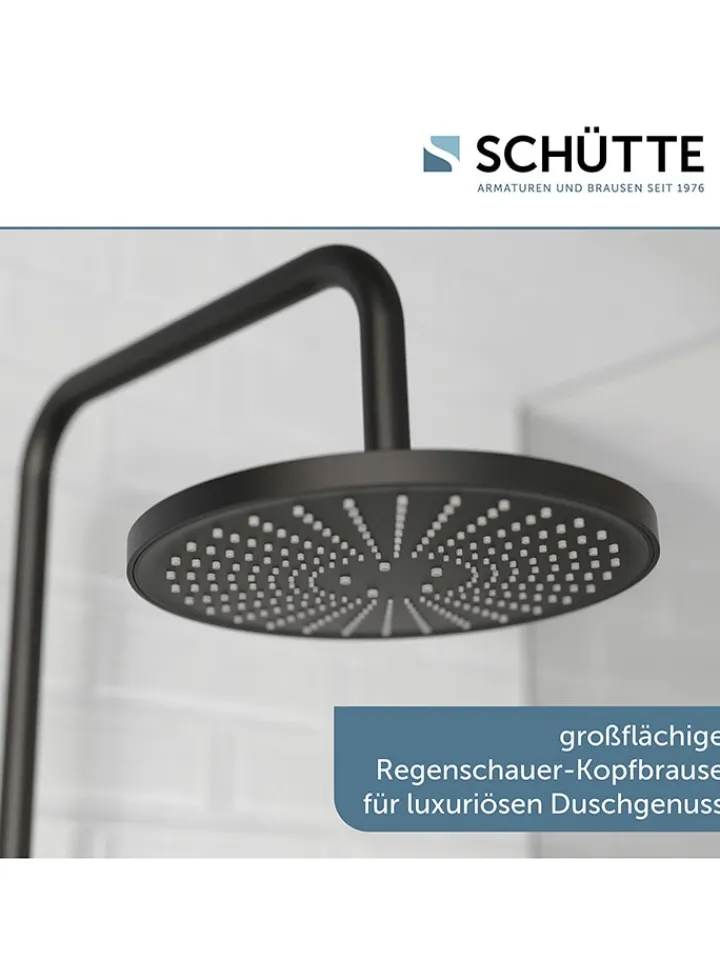 Schütte Badaccessoires<Thermostat-Überkopfbrause-Set ''Adria'' in Schwarz