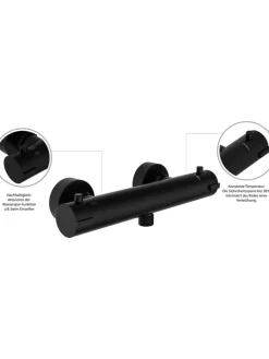 Schütte Badarmaturen<Thermostat-Duscharmatur "London" in Schwarz