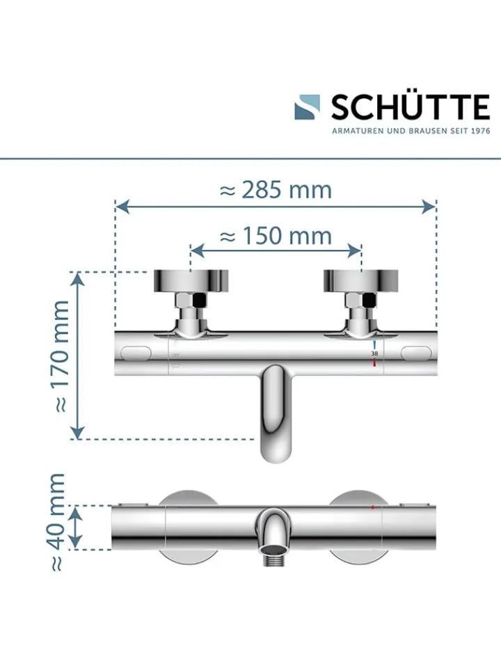Schütte Badarmaturen<Thermostat-Wannenfüllarmatur ''Monza'' in Chrom