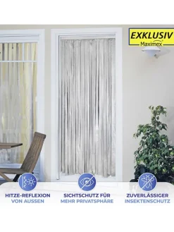 Wenko Gardinen, Jalousien & Rollos<Thermo-Türvorhang in Schwarz/ Silber - (L)200 x (B)90 cm