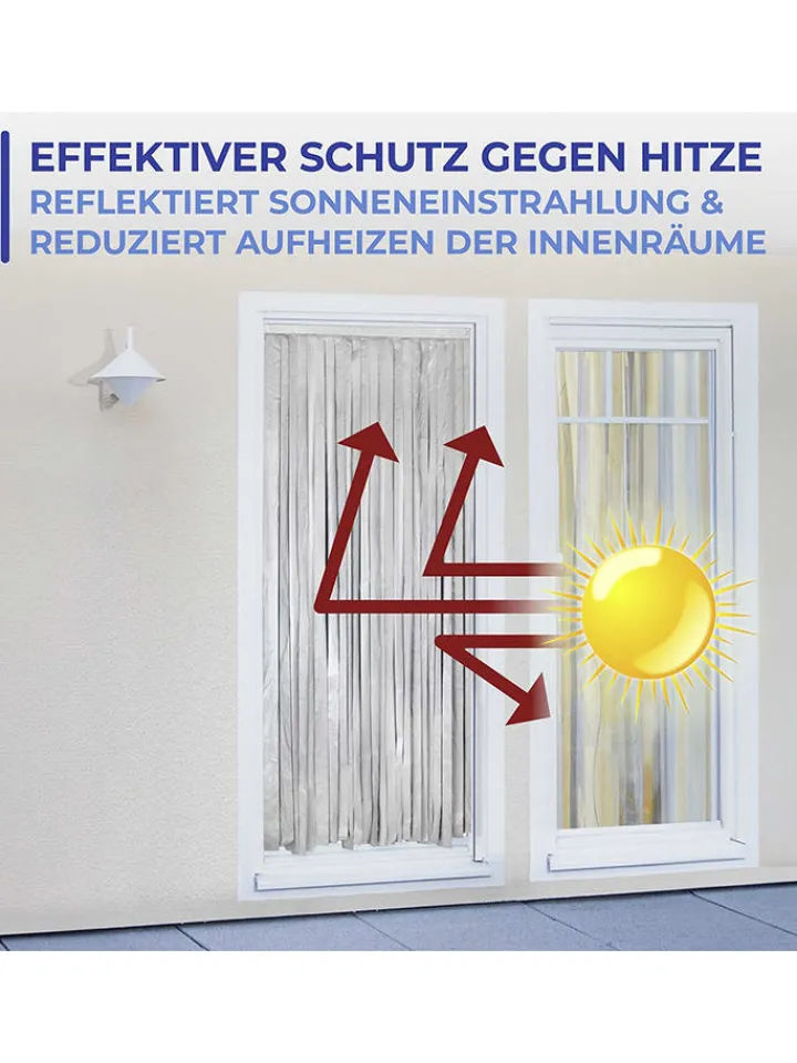 Wenko Gardinen, Jalousien & Rollos<Thermo-Türvorhang in Schwarz/ Silber - (L)200 x (B)90 cm