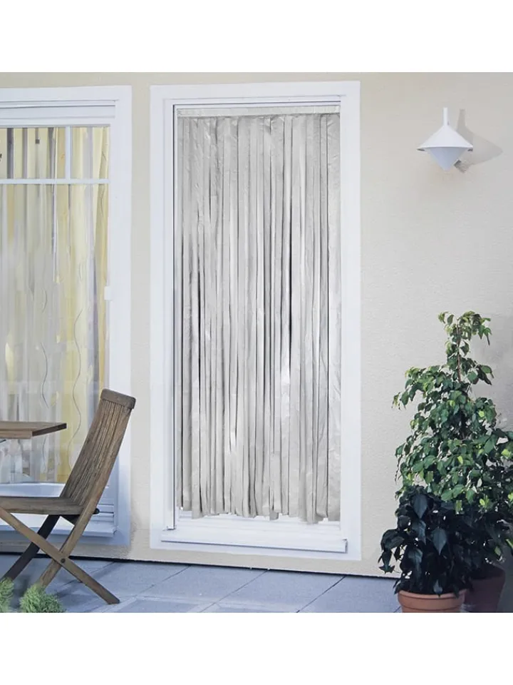 Wenko Gardinen, Jalousien & Rollos<Thermo-Türvorhang in Schwarz/ Silber - (L)200 x (B)90 cm