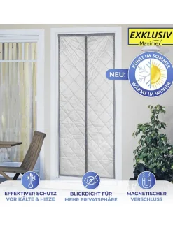 Wenko Weitere Haushaltshelfer<Thermo-Türvorhang in Grau - (L)200 x (B)80 cm