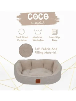 Paws&Whiskers Katzen<Tierbett ''Coco'' in Grau/ Beige
