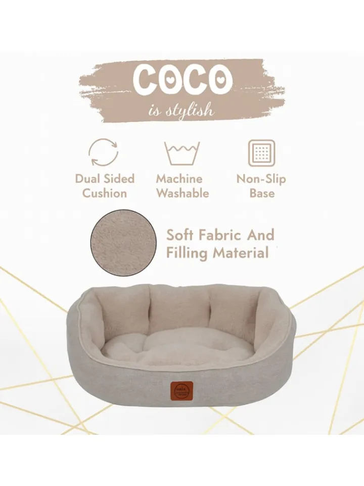 Paws&Whiskers Katzen<Tierbett ''Coco'' in Grau/ Beige