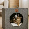 Paws&Whiskers Katzen<Tierbett in Grau