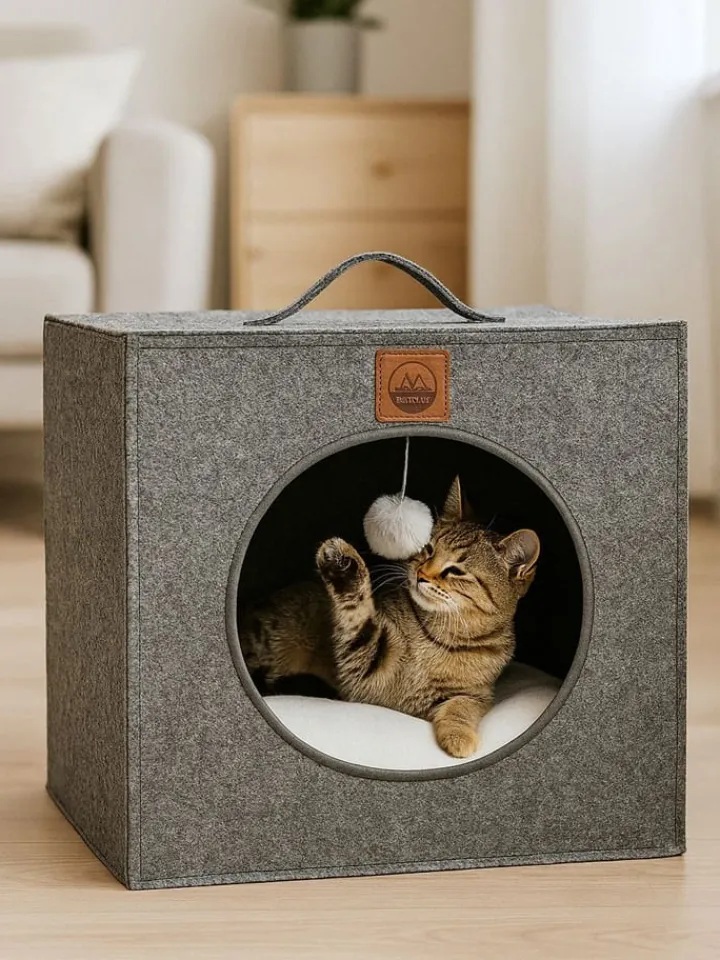 Paws&Whiskers Katzen<Tierbett in Grau