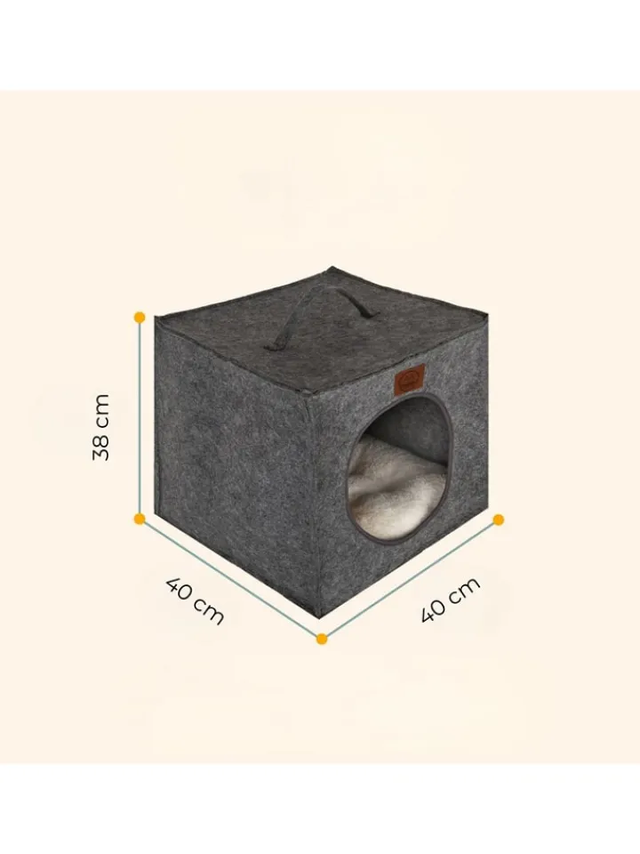 Paws&Whiskers Katzen<Tierbett in Grau