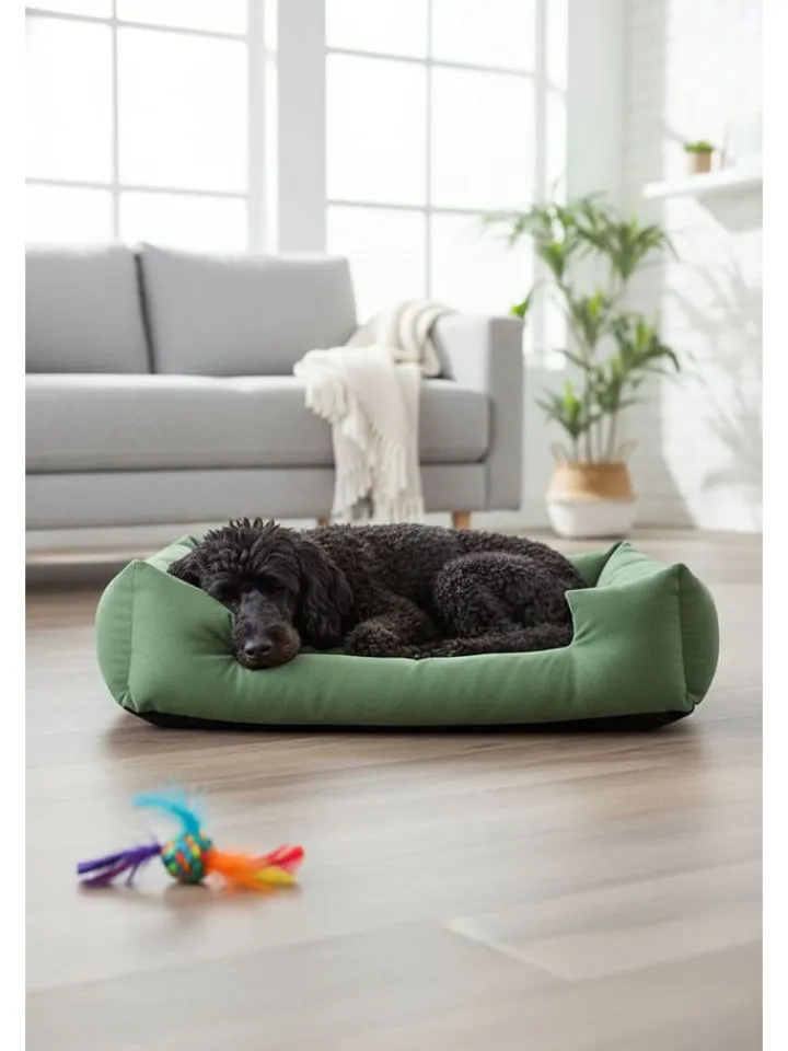 Paws&Whiskers Hunde<Tierbett ''Kare'' in Grün