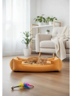 Paws&Whiskers Hunde<Tierbett ''Kare'' in Orange