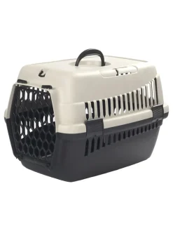 Paws&Whiskers Katzen<Tier-Transportbox in Schwarz/ Creme - (B)49 x (H)35 x (T)32,5 cm