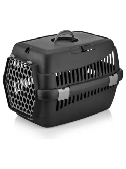 Paws&Whiskers Katzen<Tier-Transportbox in Schwarz - (B)49 x (H)35 x (T)32,5 cm