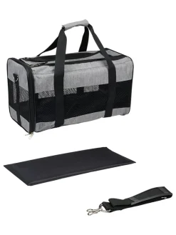 Edco Hunde<Tiertransporttasche in Grau/ Schwarz - (B)45 x (H)27 x (T)25 cm