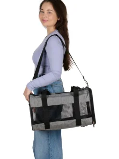 Edco Hunde<Tiertransporttasche in Grau/ Schwarz - (B)45 x (H)27 x (T)25 cm