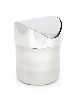 relaxdays Mülleimer<Tischabfallbehälter in Silber - (H)15,5 x Ø12 cm
