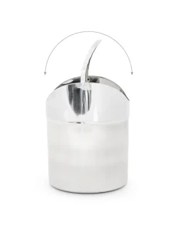 relaxdays Mülleimer<Tischabfallbehälter in Silber - (H)15,5 x Ø12 cm