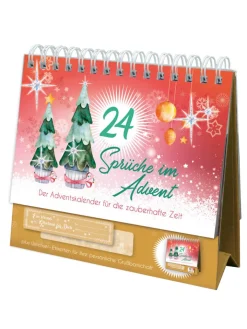 ROTH Adventskalender<Tisch-Adventskalender mit Tannenmotiv in Rot