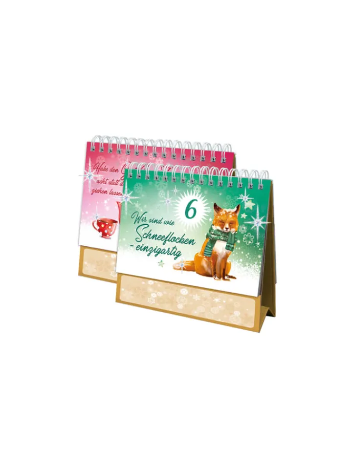 ROTH Adventskalender<Tisch-Adventskalender mit Tannenmotiv in Rot