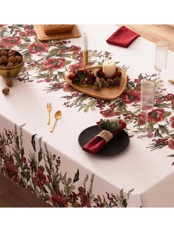 Mint Rugs Küchentextilien<Tischdecke "Christmas Angelo" in Weiß/ Rot