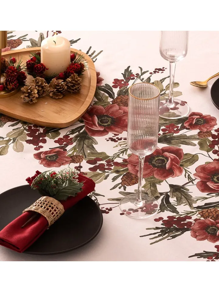 Mint Rugs Küchentextilien<Tischdecke "Christmas Angelo" in Weiß/ Rot