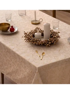 Mint Rugs Küchentextilien<Tischdecke "Christmas Branches" in Creme/ Gold