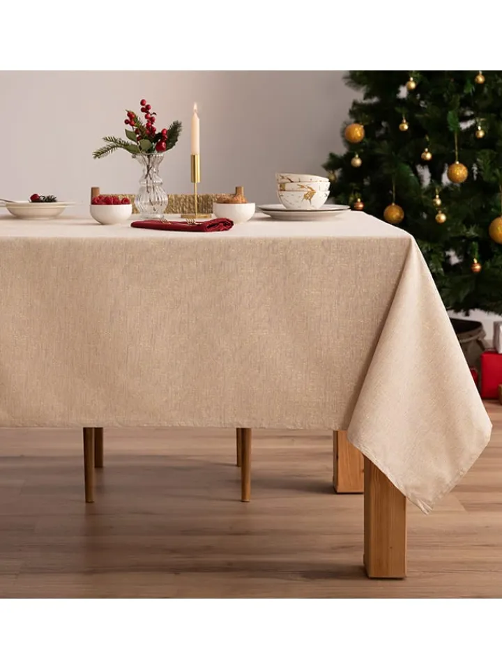 Mint Rugs Tisch- & Küchentextilien<Tischdecke "Christmas Glit" in Creme/ Gold