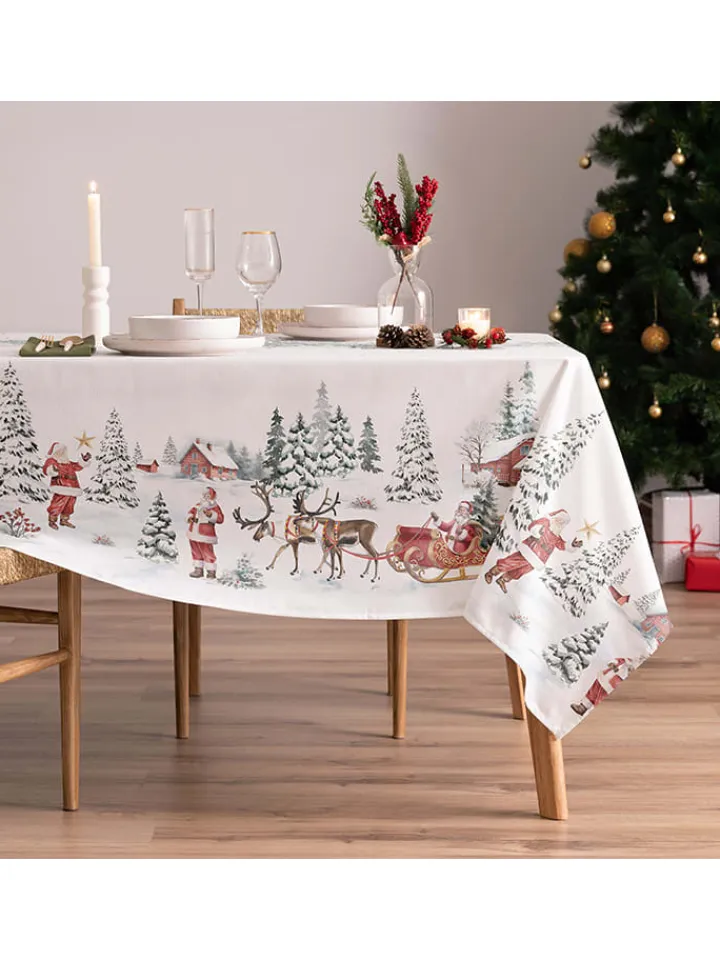 Mint Rugs Küchentextilien|Tisch- & Küchentextilien<Tischdecke "Christmas Klaus" in Weiß/ Grün