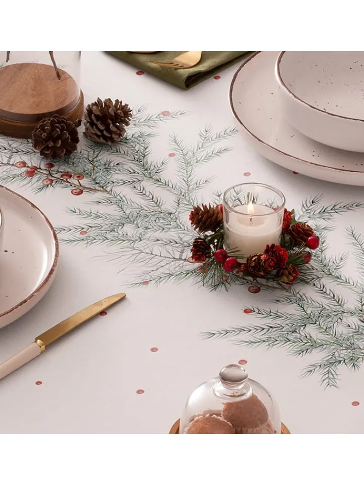 Mint Rugs Küchentextilien|Tisch- & Küchentextilien<Tischdecke "Christmas Klaus" in Weiß/ Grün