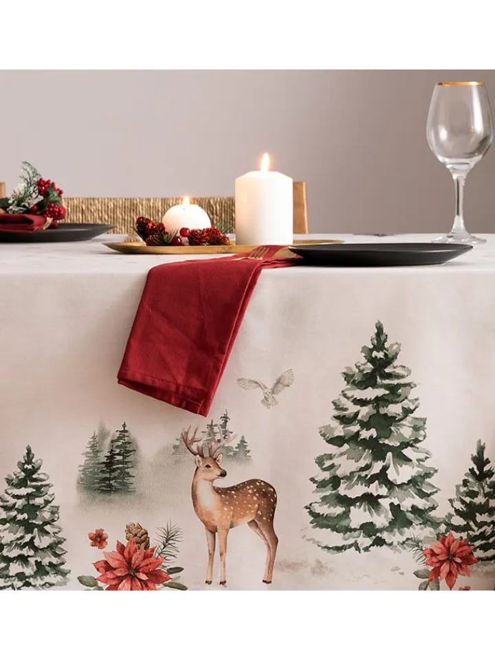 Mint Rugs Küchentextilien<Tischdecke "Christmas Snowball" in Weiß/ Grün