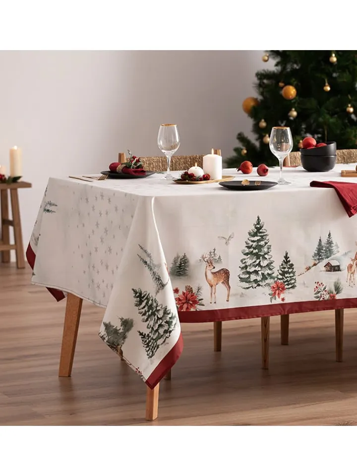 Mint Rugs Küchentextilien<Tischdecke "Christmas Snowball" in Weiß/ Grün