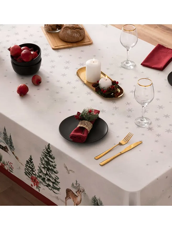 Mint Rugs Küchentextilien<Tischdecke "Christmas Snowball" in Weiß/ Grün
