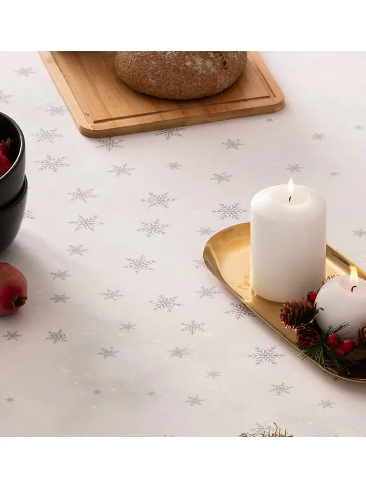 Mint Rugs Küchentextilien<Tischdecke "Christmas Snowball" in Weiß/ Grün
