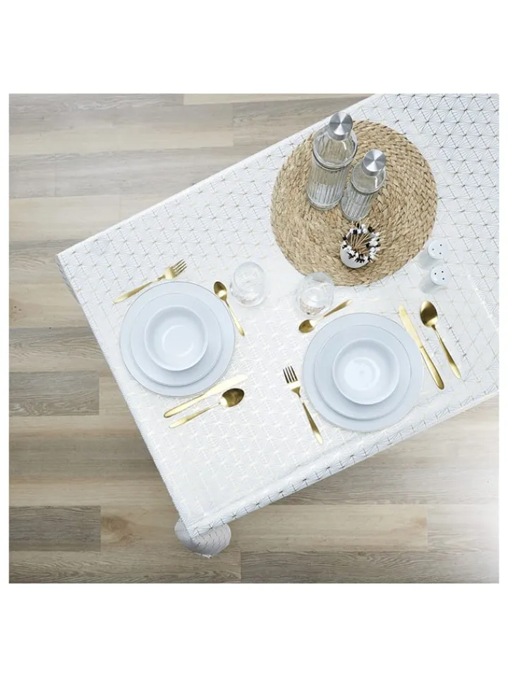 every ware Tisch- & Küchentextilien|Küchentextilien<Tischdecke in Weiß/ Gold - (L)250 x (B)140 cm