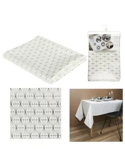 every ware Tisch- & Küchentextilien|Küchentextilien<Tischdecke in Weiß/ Silber - (L)250 x (B)140 cm