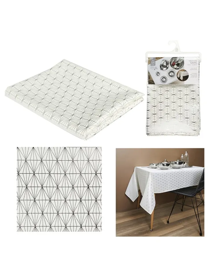 every ware Tisch- & Küchentextilien|Küchentextilien<Tischdecke in Weiß/ Silber - (L)250 x (B)140 cm