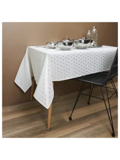 every ware Tisch- & Küchentextilien|Küchentextilien<Tischdecke in Weiß/ Silber - (L)250 x (B)140 cm