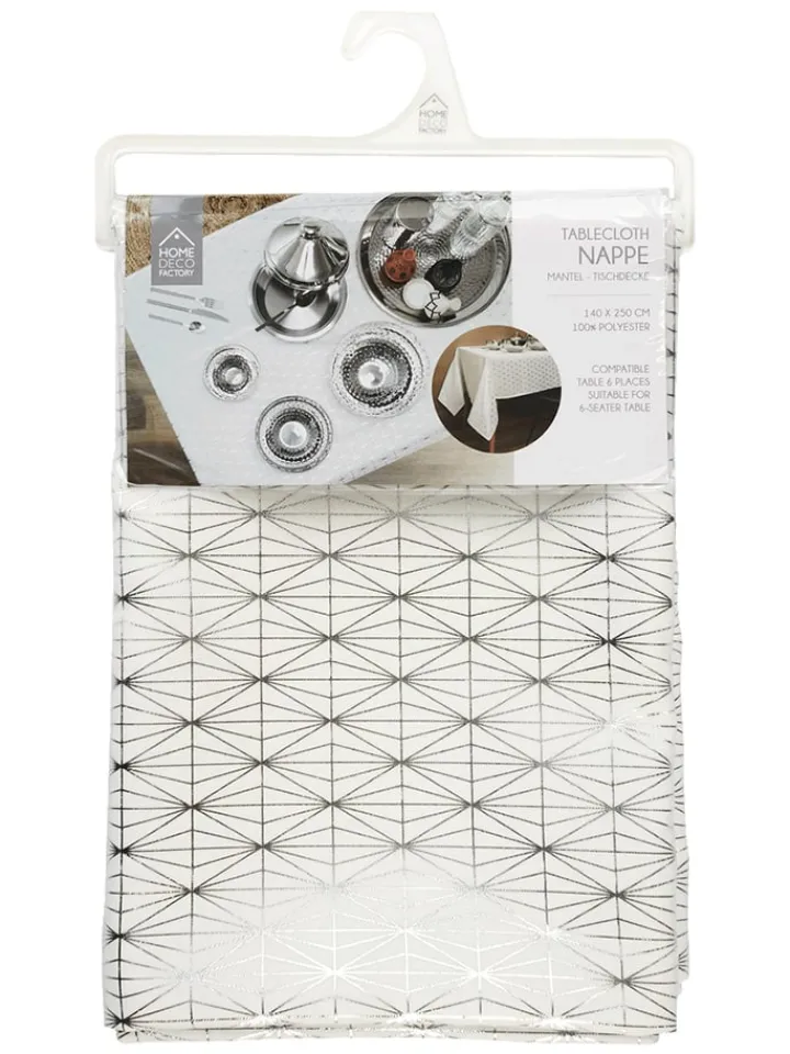 every ware Tisch- & Küchentextilien|Küchentextilien<Tischdecke in Weiß/ Silber - (L)250 x (B)140 cm