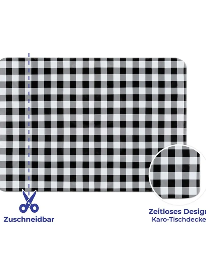 Wenko Küchentextilien|Tisch- & Küchentextilien<Tischdecke "Maximex" in Schwarz/ Weiß - (L)180 x (B)140 cm