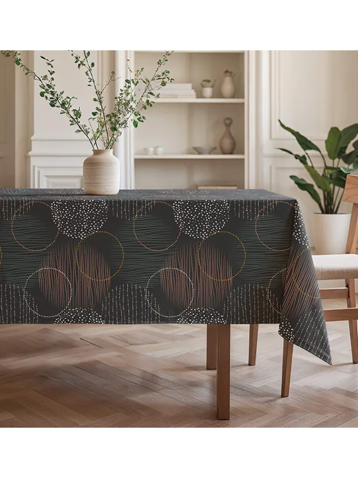 Mint Rugs Tisch- & Küchentextilien|Küchentextilien<Tischdecke "Nordic Naroa" in Anthrazit/ Gelb/ Weiß