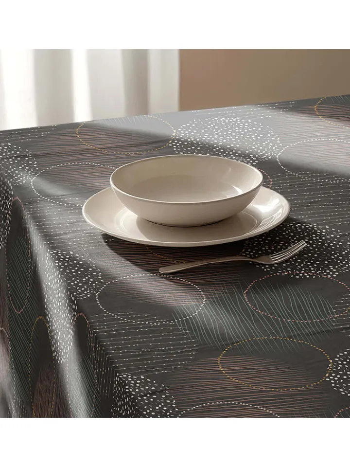 Mint Rugs Tisch- & Küchentextilien|Küchentextilien<Tischdecke "Nordic Naroa" in Anthrazit/ Gelb/ Weiß