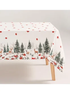 GAMUSI Tisch- & Küchentextilien|Küchentextilien<Tischdecke "Roven" in Weiß/ Grün/ Rot