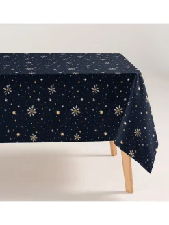 GAMUSI Küchentextilien<Tischdecke "Snerry" in Dunkelblau/ Gold