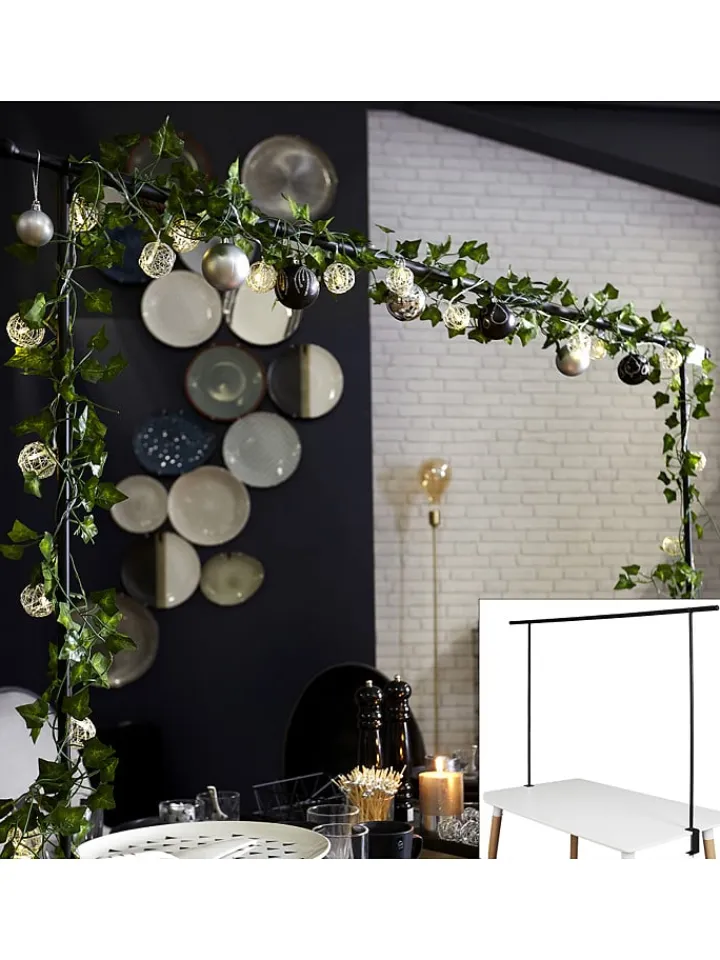THE HOME DECO FACTORY Wohndekoration<Tisch-Dekorationsgestell in Schwarz - (B)250 x (H)90 x (T)4 cm