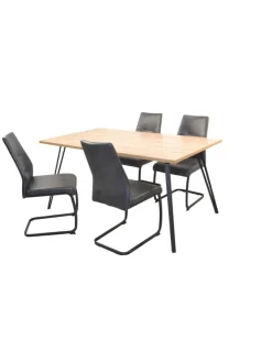 möbel-direkt Möbel-Sets<Tischgruppe- 5teilig Cora in schwarz/Tischplatte Artisan-Eiche-Nachbildung
