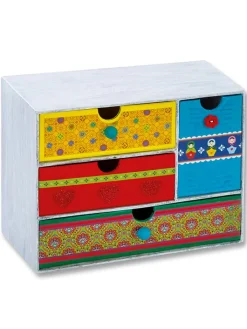 folia PAPER Kreativbedarf & Do-It-Yourself<Tischkommode in Weiß - (B)21 x (H)16 x (T)9,6 cm