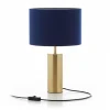 relaxdays Tischleuchten<Tischlampe in Dunkelblau/ Gold - (H)51 x Ø 32 cm