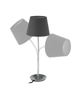 relaxdays Tischleuchten<Tischlampe in Grau/ Silber - (H)47 x Ø 17 cm